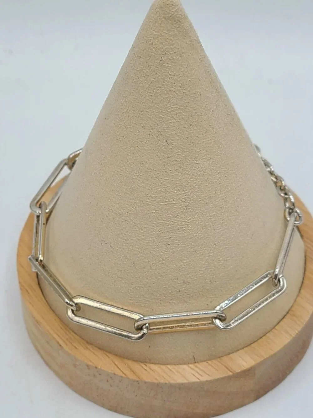 J Crew Silver Tone Paper Clip Bracelet fits a 7
